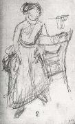 Edgar Degas Study of Helene Rouart sitting on the Arm of a Chair oil painting picture wholesale